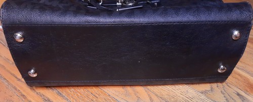 Michael Kors Padlock Satchel Pebbled Black Leather Chainlink Strap Shoulder Bag - Bild 10 von 13