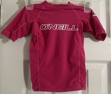 Girls Size 4 O  Neill UVA  UVB 50 Rash Guard Elbow Length Sleeve Pink
