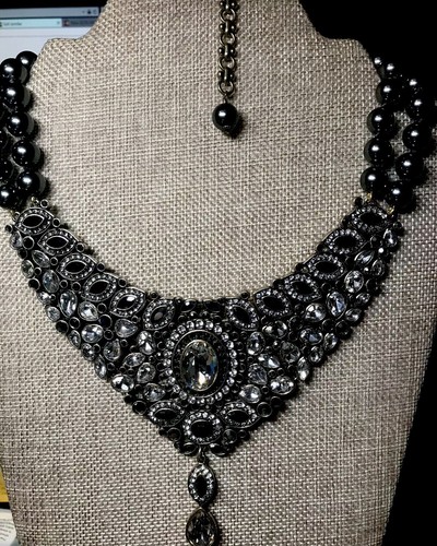 Heidi Daus "Worth Waiting For" Beaded 2-Strand Crystal Drop Necklace Clear - Picture 7 of 7