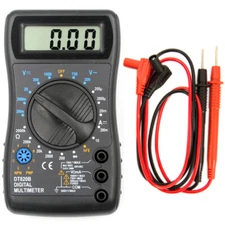 Digital Multimeter with Leads, 1999 Count, Measures Voltage, Current, Resistance