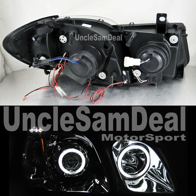 PARA 98-07 LEXUS LX-470 DOBLE X-BRILLANTE LED HALO LLANTA PROYECTOR FAROS CROMADOS Foto 2 de 2