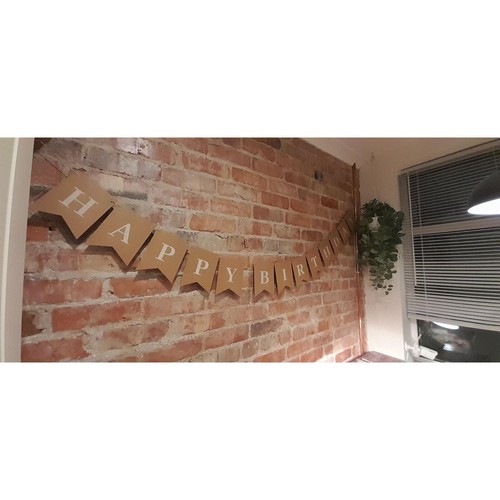 Brown Kraft Happy Birthday Bunting Garland 18th 21st 30th 40th birthday rustic b - Picture 2 of 3