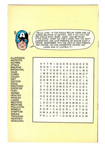 CAPTAIN AMERICA MEETS THE ASTHMA MONSTER 2, (VF+) PROMO PHYSICIANS AND GLAXO* * - Picture 2 of 2