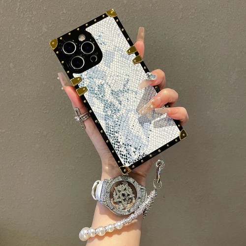 Luxury Snake Pattern Case +Chain Shockproof Cover Women Girls For Various Phone - Picture 16 of 21
