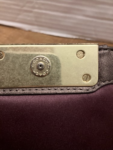 COACH Kristin Metallic Brown Leather Wristlet Clutch Mini Bag Minimalist Y2K - Picture 9 of 12