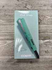Conair Mini 1/2-inch Ceramic Flat Iron; Perfect for On-The-Go Styling, Turquoise
