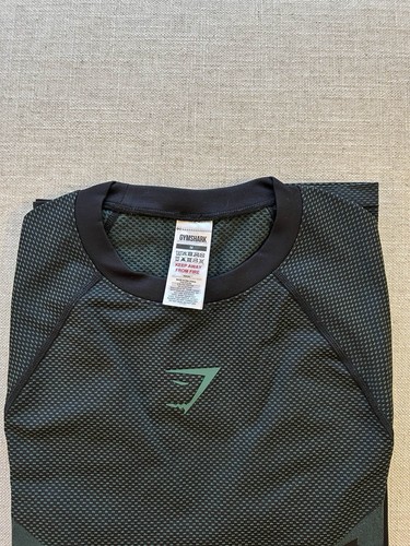 Camiseta Gymshark Onyx 5.0 Sin Costuras Manga Larga Verde Levantamiento - Mediana - Imagen 2 de 4