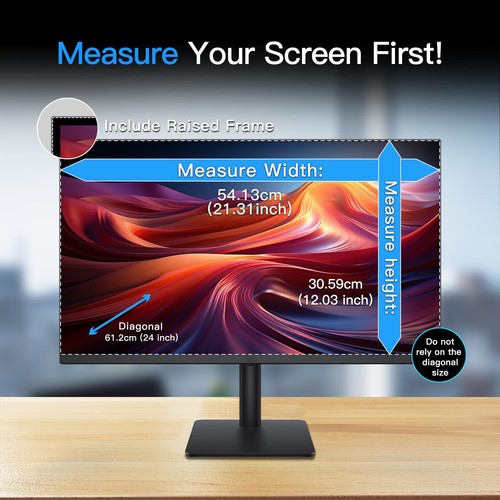 2-Pack 24 Inch Computer Privacy Screen Monitor 24 Inch, Black - Afbeelding 2 van 7