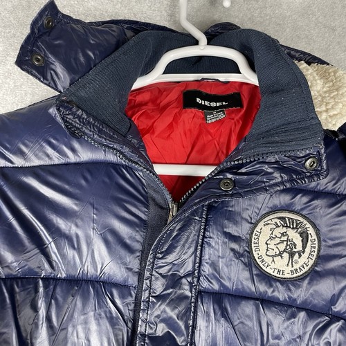 Diesel Boys XL Size 16 Only The Brave Hooded Puffer Jacket FLAW See Photos - Picture 8 of 17