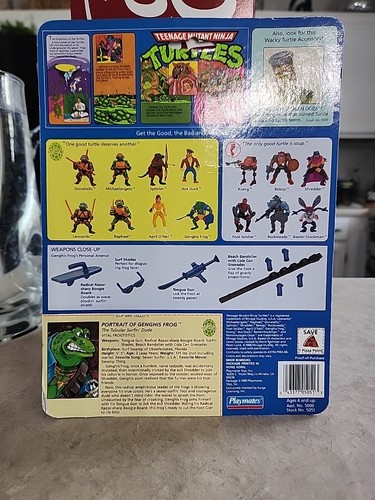 Figura de colección de las Tortugas Ninja Genghis Frog TMNT 1989 casi completa tarjetero completo - Imagen 13 de 15