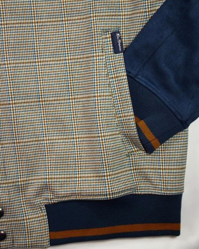 Ben Sherman Mens Jacket XL Faux Suede Baseball Snap Long Sleeve Blue $149 NEW - Picture 5 of 7