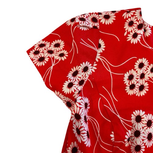 Vestido Birds of North America floral rojo para mujer talla 2 nuevo con etiquetas - Imagen 8 de 13