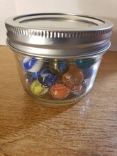Mix Vintage Lot Of Marbles - Small Kerr Wide Mouth Mason Jar