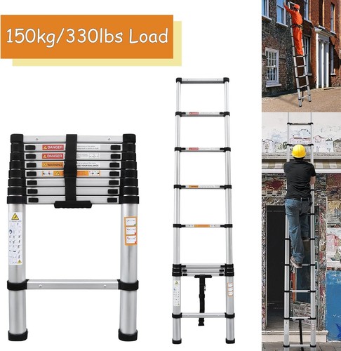 8.5FT 2.6M Telescoping Ladder Aluminum Multi-Purpose Extension Ladder - Picture 3 of 8