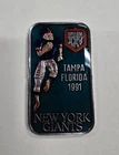 1991 New York Giants Super Bowl XXV 1 oz .999 Silver Enameled Bar The Mint RARE!