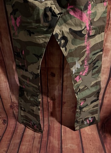 Mnml Jeans Star Flare Denim Camo Size 30 Brand New - Picture 7 of 8