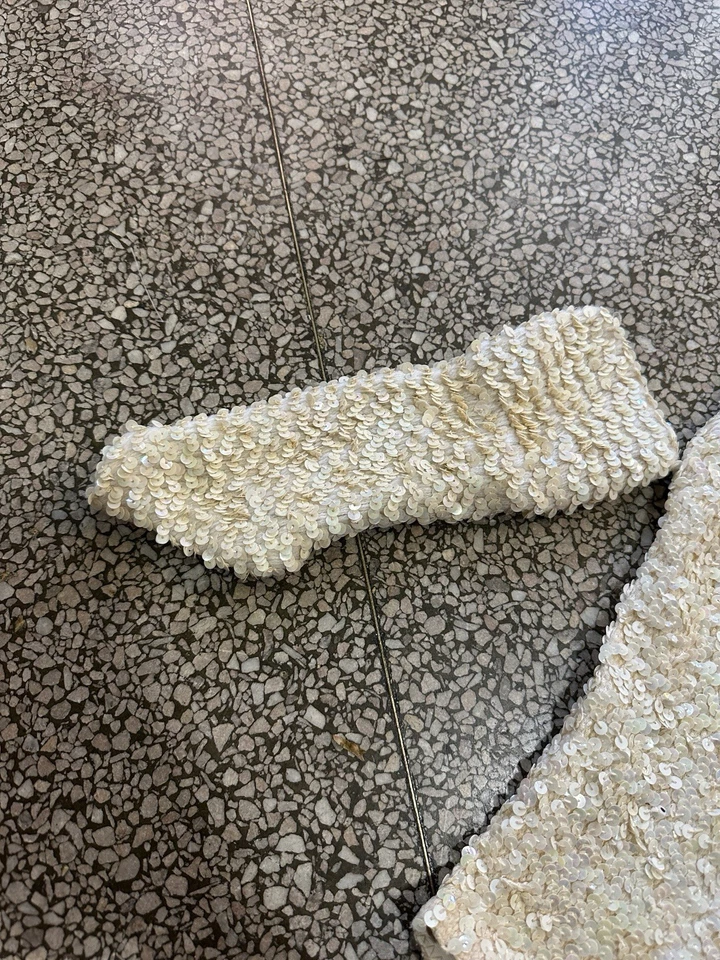 Vintage 60s 70s Sequined Bodysuit Dance Burlesque Set Gloves Garter Fairy XS/S - Image 4 of 4