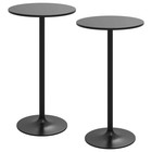 Costway 2 PCS Round Pub Table 24" Bistro Bar Cocktail Table w/Metal Base Black