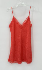 vintage 90s VICTORIAS SECRET GOLD LABEL slip red lace floral satin mini S