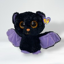 TY Beanie Boo Purple Tag Swoops Black Purple Bat Halloween Spooky 8” 2011
