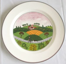 Villeroy & Boch Dinner Plate Design Naif Hunter and Dog 10.5 Inch Diameter