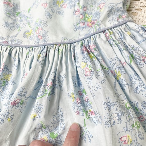 Vintage 1950s Joyce Ann Fashions Girls 4t Blue Floral Spring Dress Set - Picture 5 of 9