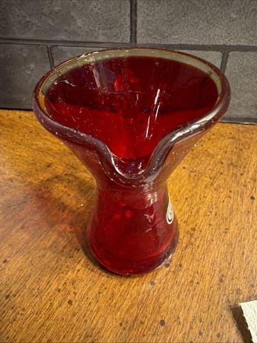 Rainbow Glass Co. Hand Blown Red  Vintage Glass Pitcher Huntington, WV - Picture 8 of 11