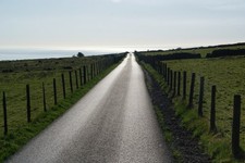 Photo A1 Lane to Llanfair Harlech Looking into the afternoon sun. Harlec c2012