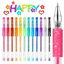 Stocking Stuffers for Kids Teens Girls Boys, 12-Color Scented Glitter Gel Pen...