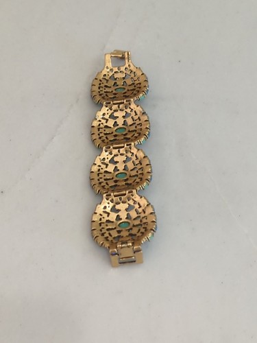 Statement Armband Stella & Dot Sardinien Cabochon Türkis Blau Strass - Bild 2 von 4
