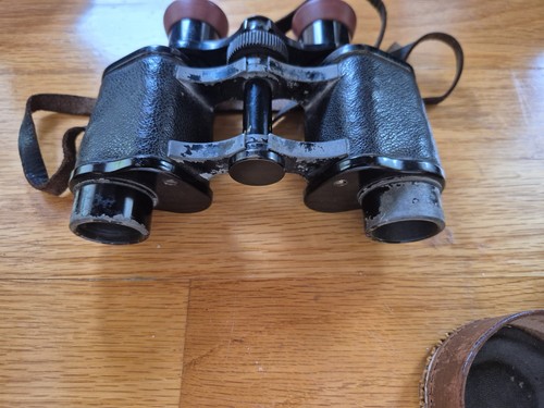 Vintage WW2 GERMAN Hensoldt Wetzlar  8x24 Small Field Binoculars W Original Case - Picture 9 of 10