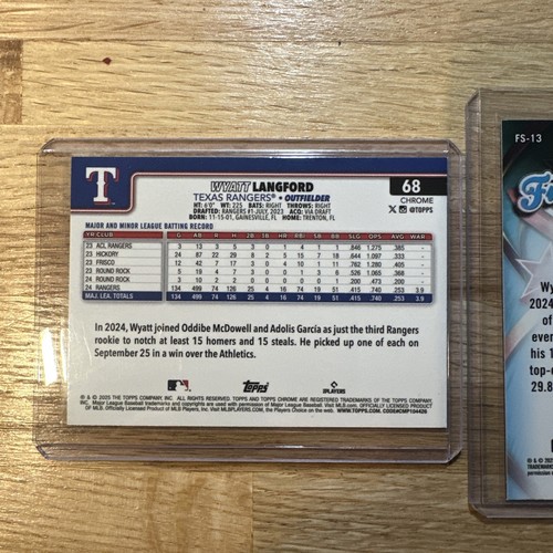 2025 Topps Chrome Wyatt Langford Raywave Refractor Rookie Cup + Future ⭐️ Insert - Picture 4 of 5