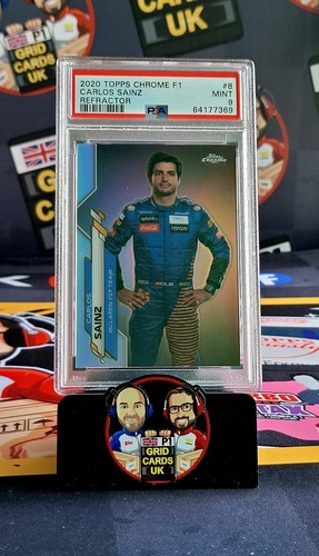 Carlos Sainz Refractor - PSA 9 #8 - 2020 Topps Chrome F1 - Graded Slab Cert: