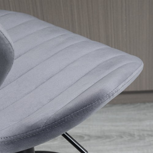 HOMCOM Bar Stool Set of 2 Fabric Adjustable Height Swivel Counter Chairs - Picture 8 of 11