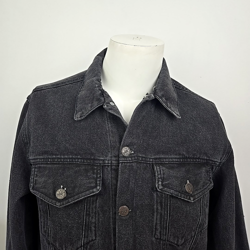 Rare Vintage 90s Disney Dick Tracy Movie Black Denim Jacket Embroidered Adult Small - Bild 3 von 21