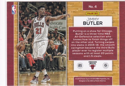 Panini Basket NBA 2016-17 n. 4 Jimmy Butler End 2 End - Foto 2 di 2