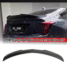 SPOILER For 20-25 CADILLAC CT5 PSM STYLE GLOSS BLK TRUNK HIGH KICK DUCKBILL WING