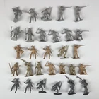 Marx Vtg Alamo Texan Defenders Pioneers Figures Gray Tan Beige Silver 1960