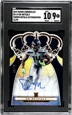2019 DK Metcalf Pan Chronicles SGC 9 Crown Royale Blue Die-Cut Rookie Auto POP 1