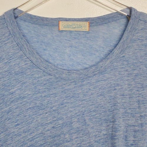 Faherty XXL vintage chambray tee shirt short sleeves heather blue summer beach - Picture 3 of 8
