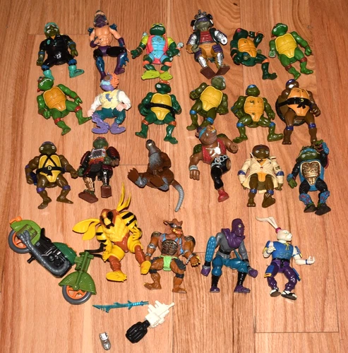 Vintage Lot Of 23 TMNT 1990s Action Figures Teenage Mutant Ninja Turtles