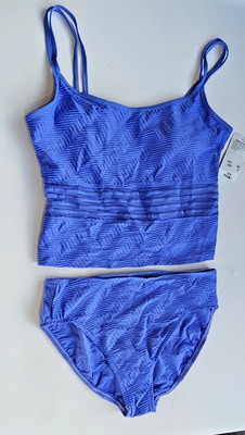 Mainstream Women's Size 18 2 Pc Tankini Swimsuit Padded Periwinkle Blue NWT