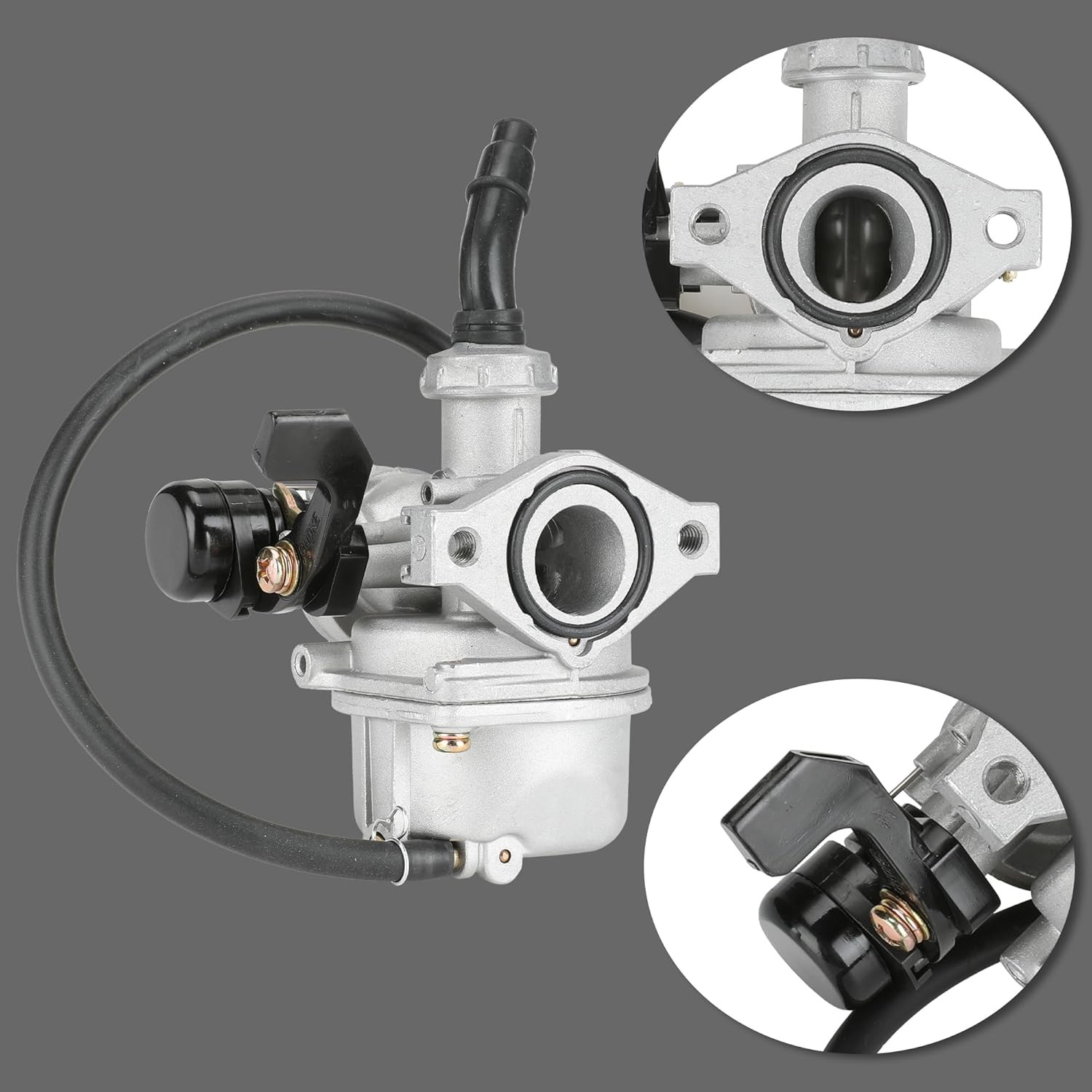 YOXUFA PZ19 19mm Carburetor 7/8 22mm Throttle Assembly for Apollo black 