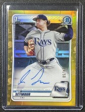 IAN SEYMOUR 2020 BOWMAN CHROME DRAFT #CDA-IS 1ST GOLD REFRACTOR AUTO 14/50