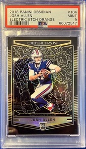 🔥JOSH ALLEN 2018 Obsidian Electric Etch Orange RC #d 13/50 PSA 9 MINT!! LOW POP