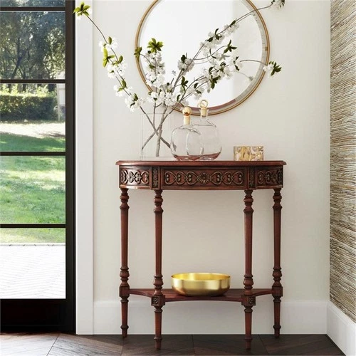 Butler Specialty Company Danelle Demilune 30" Console Sofa Table - Cherry Brown - Picture 3 of 7