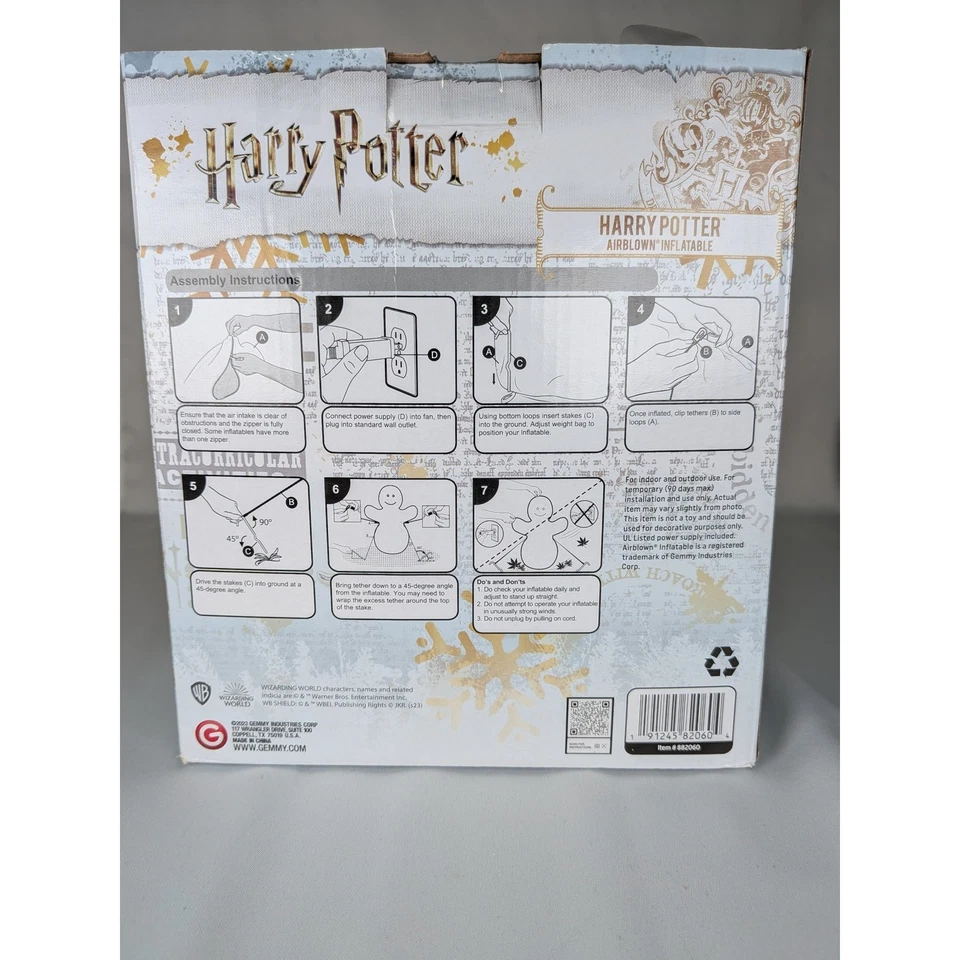 Harry Potter inflable soplado por aire 4 pies de alto luces de Navidad mundo mágico Foto 4 de 4