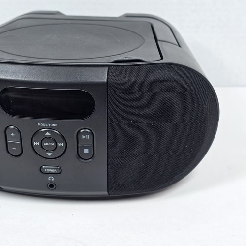 onn. CD Player Boombox, CD-R/RW, FM Radio, 3.5mm Headphone Jack Black, 100008719 - Picture 2 of 13