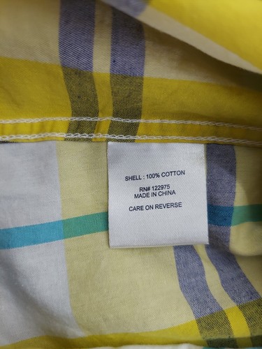Southern Proper Button Down Shirt Mens Large Yellow Plaid Long Sleeve Cotton NWT - Picture 10 of 11