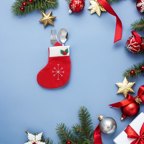  12 Stück Weihnachten Messer und Gabel Aufbewahrungstasche Esstisch Deko - Bild 9 von 12
